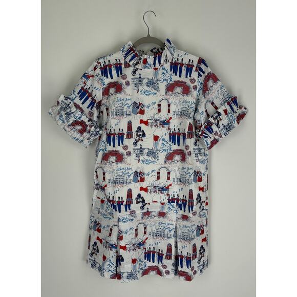 Pittypats Ole Miss Toile Wren Mini Dress Womens Size Large New Short Sleeve - Picture 3 of 16